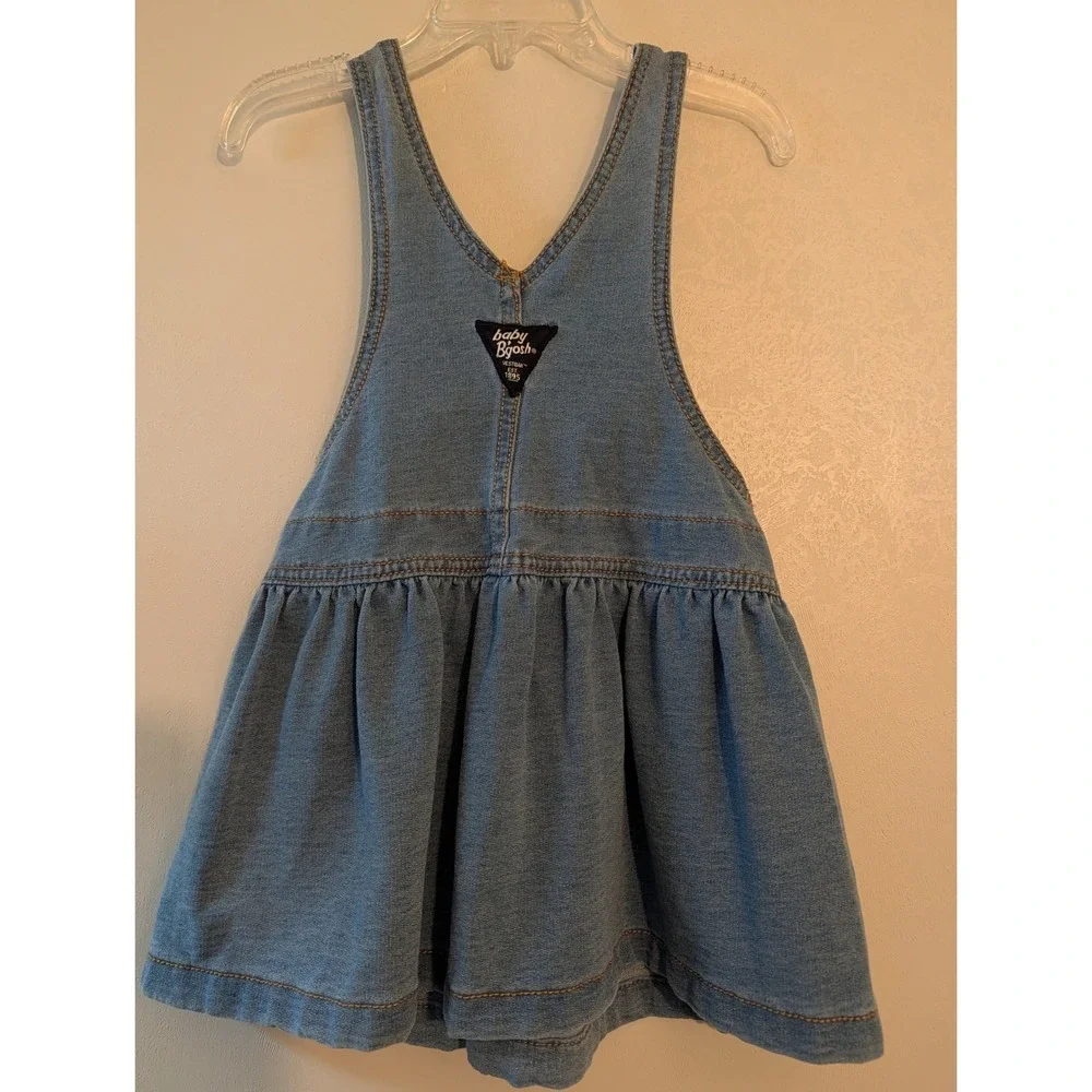 Baby OshKosh B'gosh Denim‎ Heart Jumper Dress 24M Blue Overall Skirt 1M995610